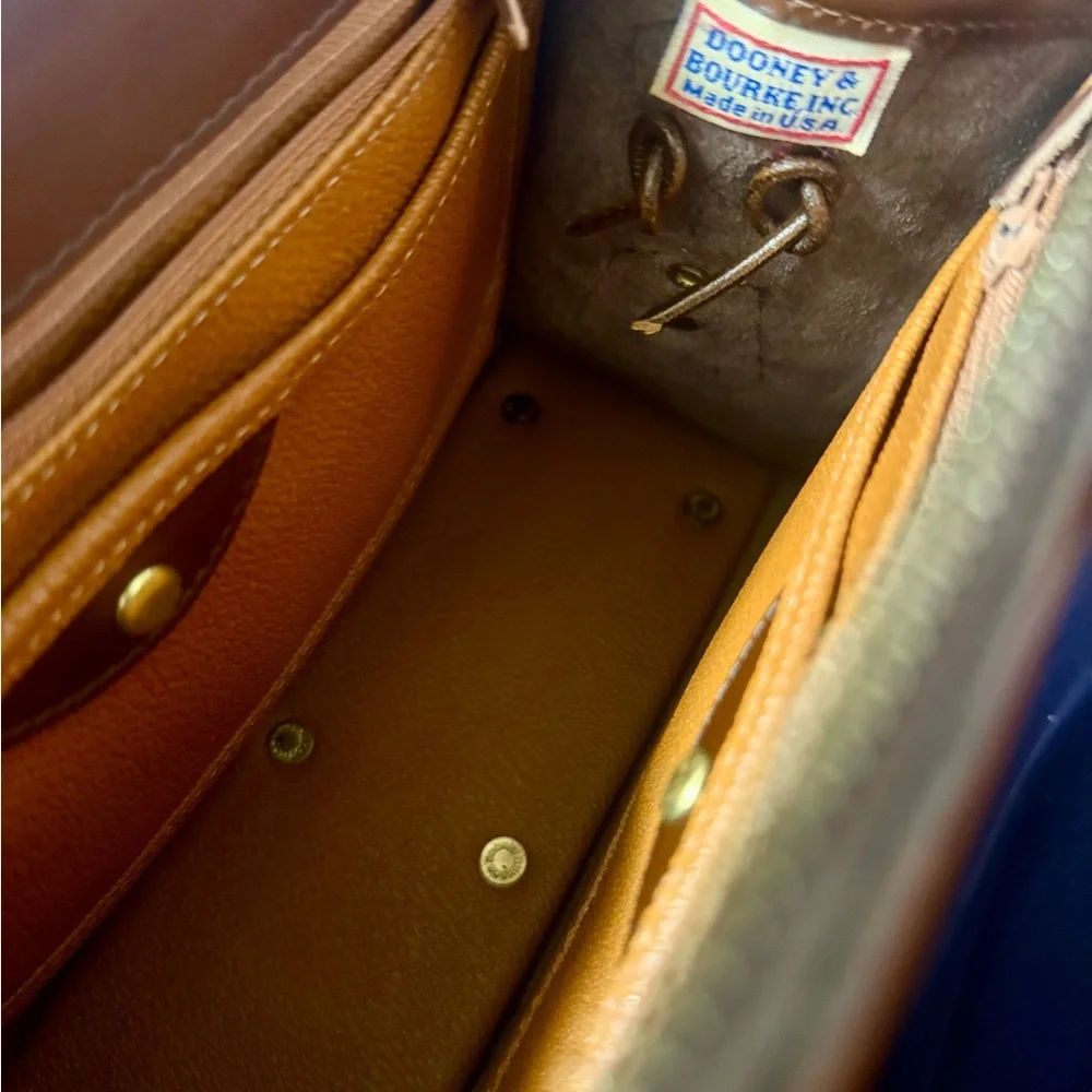 Dooney & Bourke AWL Leather Satchel Vintage Brown Black